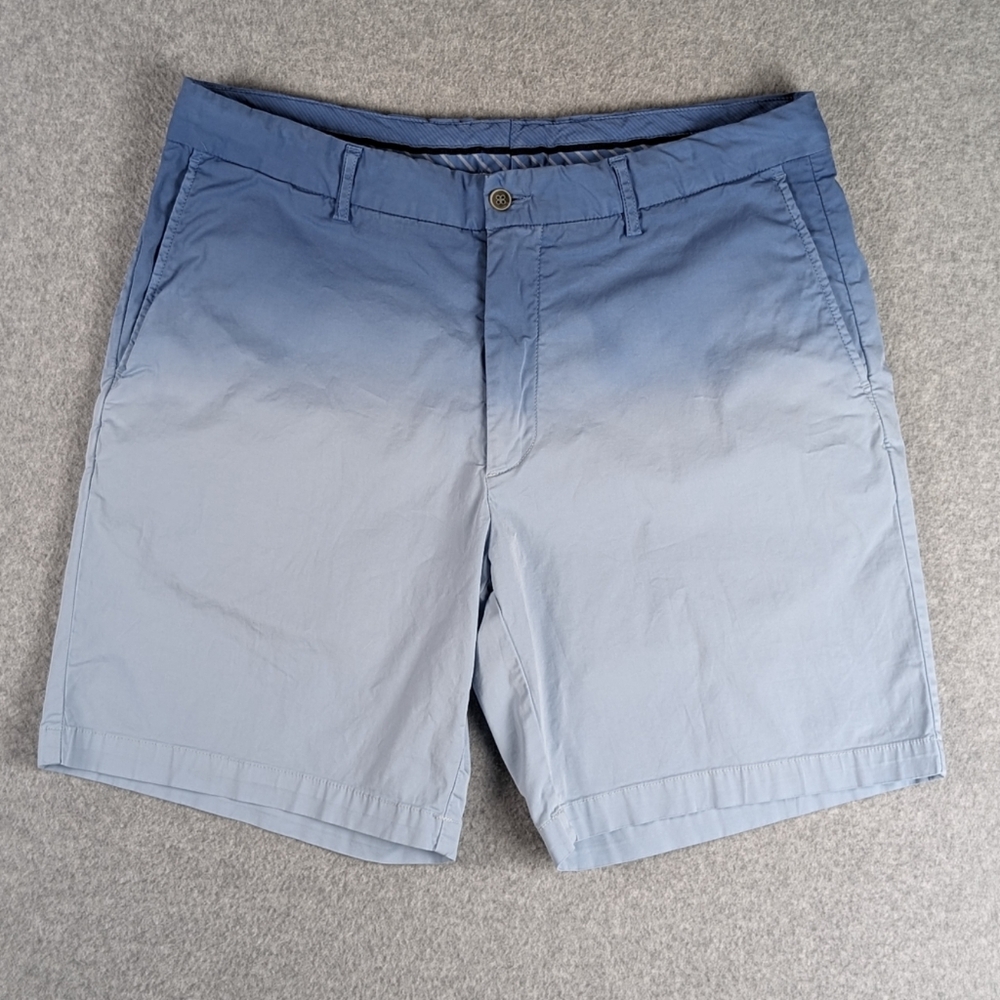 Peter Millar Chino Shorts Men's 35 Blue Fade Stretch 7.5" Seaside Ombre Golf